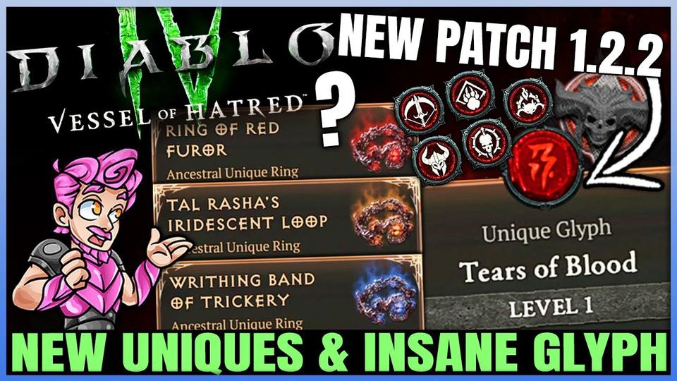 Diablo 4 New Insane Reveals, Big Patch Changes, New Class, Malignant Uniques, Blood Glyph More!