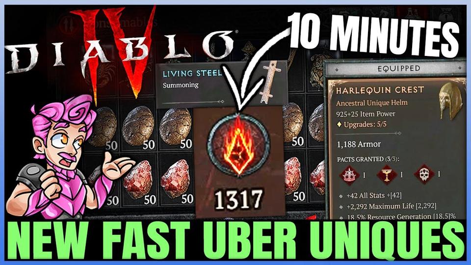 Diablo 4 New Ultimate Uber Unique Fast Farm Trick 2400 Cinders 30 Steel Per Helltide Guide!